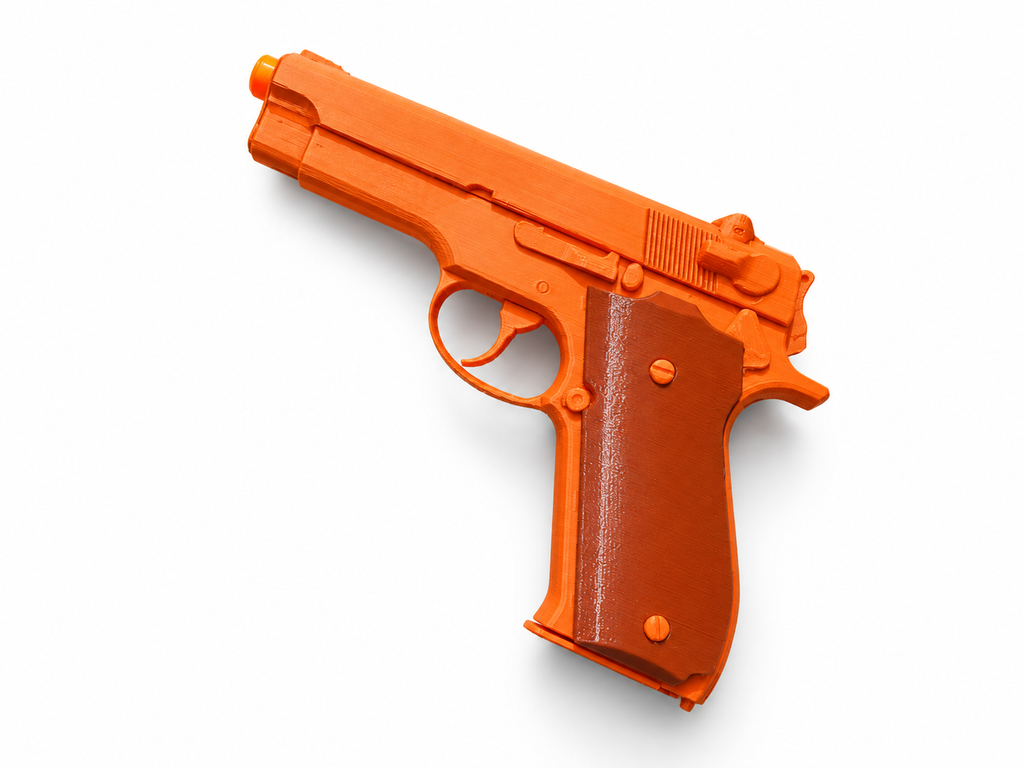 Bad Boys II Smith Wesson M39 Brown Grip 3D Printed Cosplay Prop Model Kit