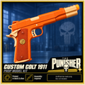 The Punisher Custom Colt 1911 Black Silver 3D Printed Cosplay Prop Kit
