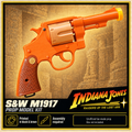 Indiana Jones S&W M1917 Brown Medallion Grip 3D Printed Cosplay Prop Kit