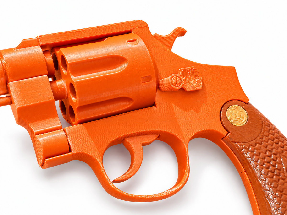 Indiana Jones S&W M1917 Brown Medallion Grip 3D Printed Cosplay Prop Kit