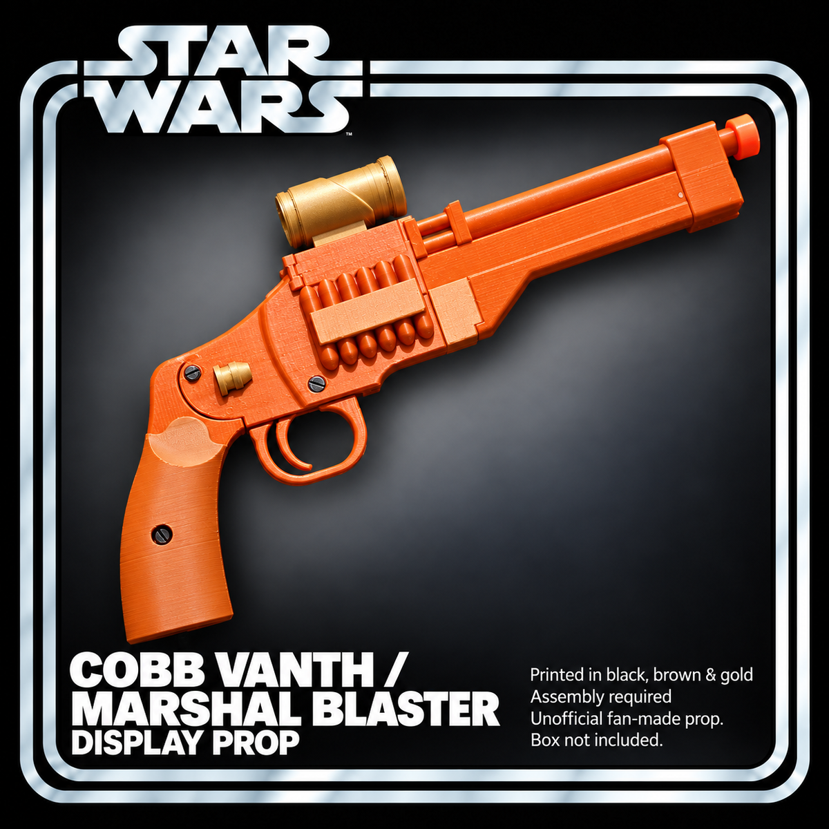 Star Wars Cobb Vanth Marshal Blaster 3D Printed Toy Cosplay Prop Model Kit