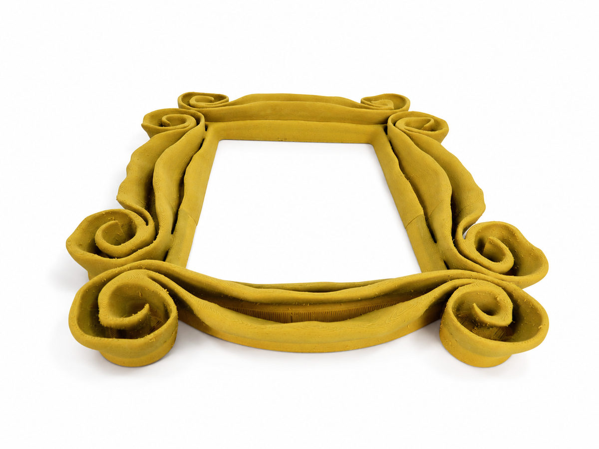 Friends Monica Yellow Peephole Frame One Piece Willow Wood 3D Printed Prop