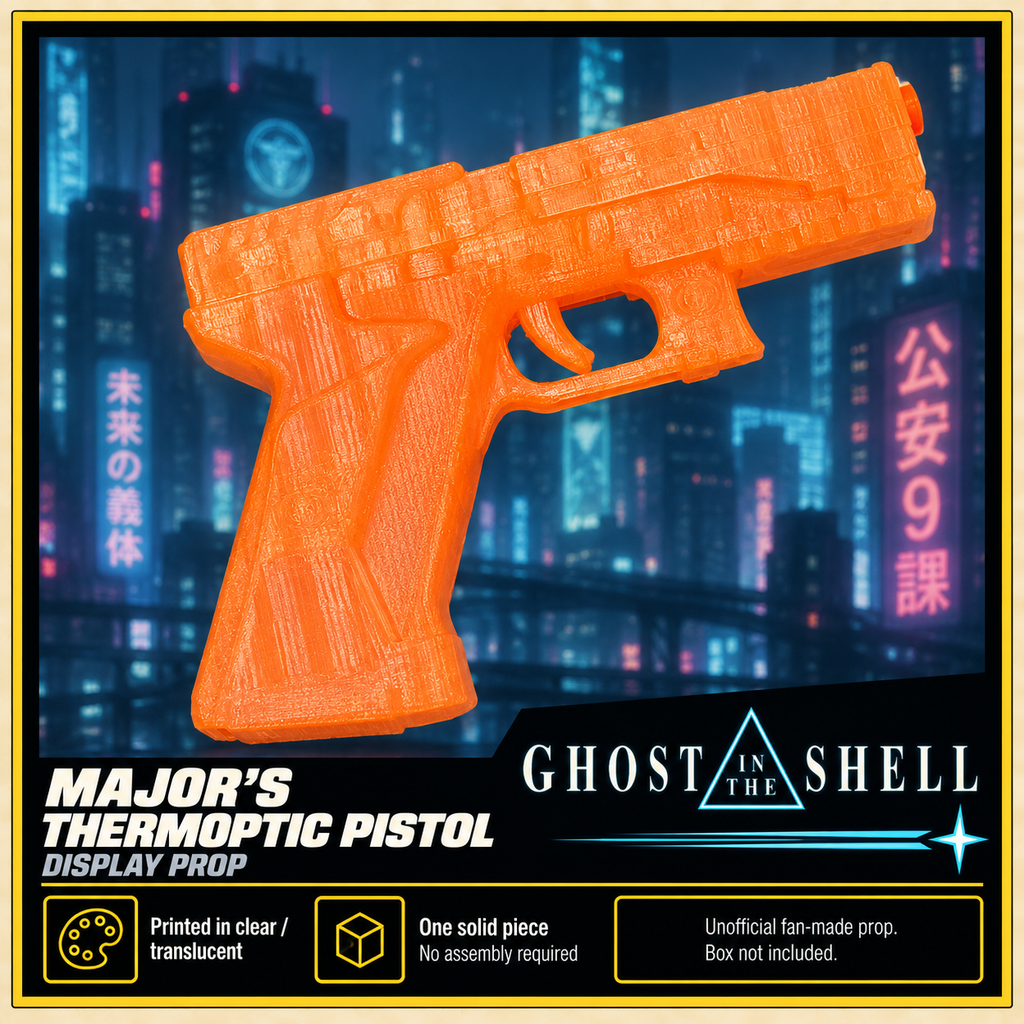 Ghost in the Shell Major Thermoptic Clear 3D Printed Cosplay Pistol Prop