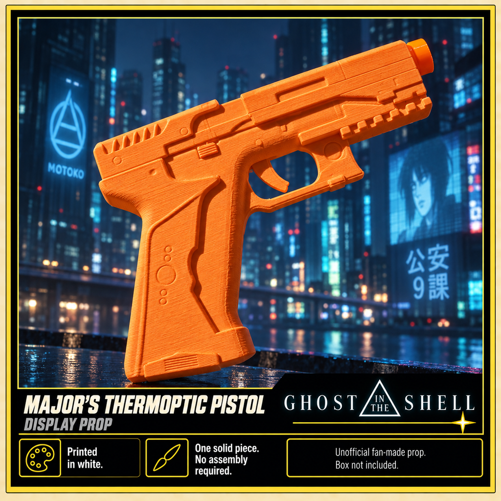 Ghost in the Shell Major Thermoptic White 3D Printed Cosplay Pistol Prop