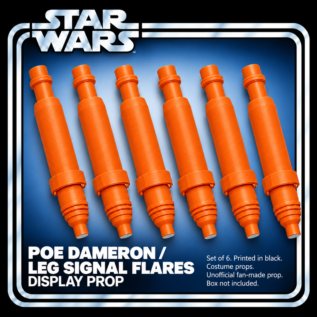 Star Wars Poe Dameron X-Wing Pilot Leg Signal Flares Set of 6 Cosplay Props