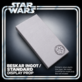 Star Wars Mandalorian Beskar Ingot Standard Silver 3D Printed Display Prop