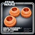 Star Wars Mandalorian Grav Charges Set of 3 Silver Black Cosplay Prop Kit