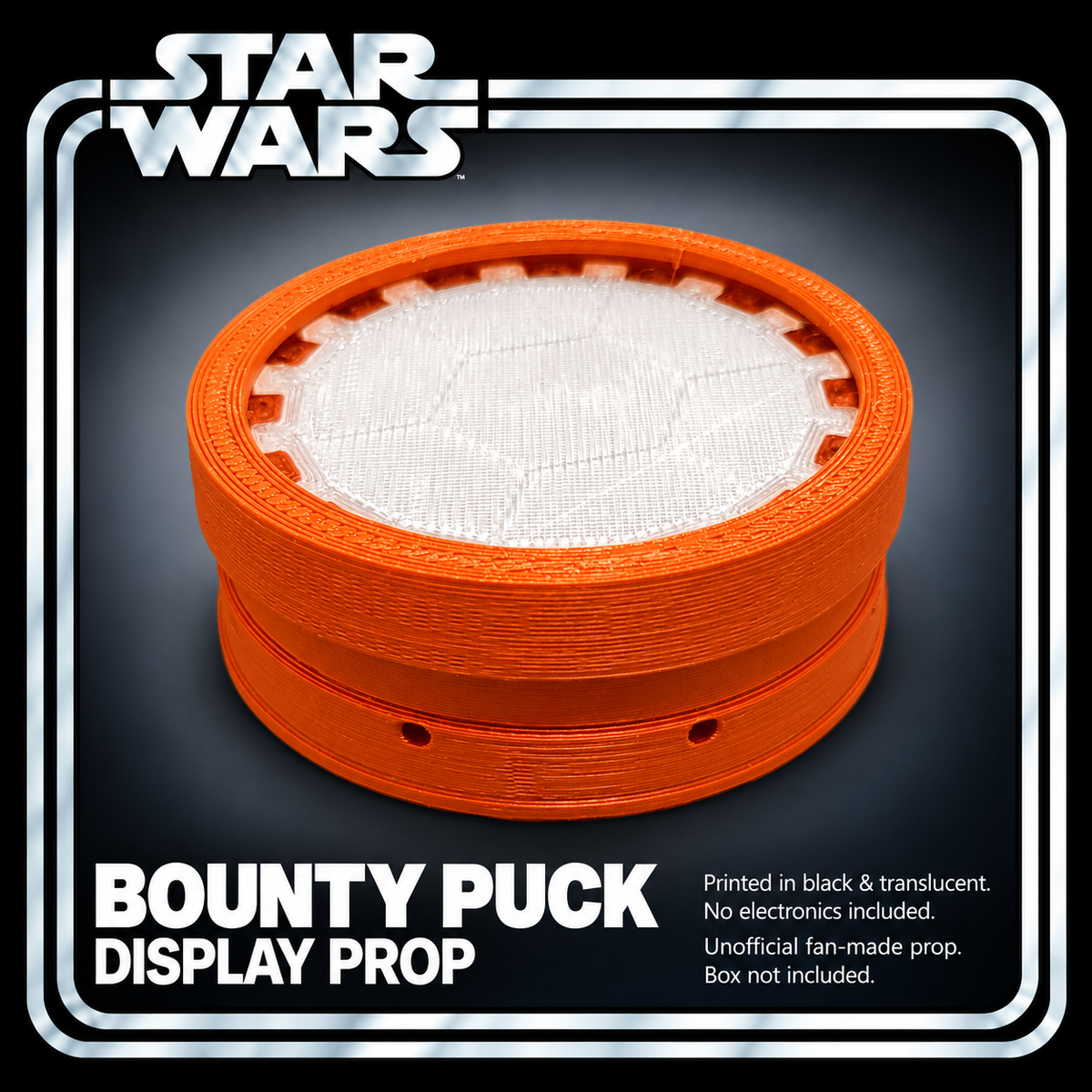 Star Wars Mandalorian Bounty Puck 3D Printed Cosplay Kit No Electronics
