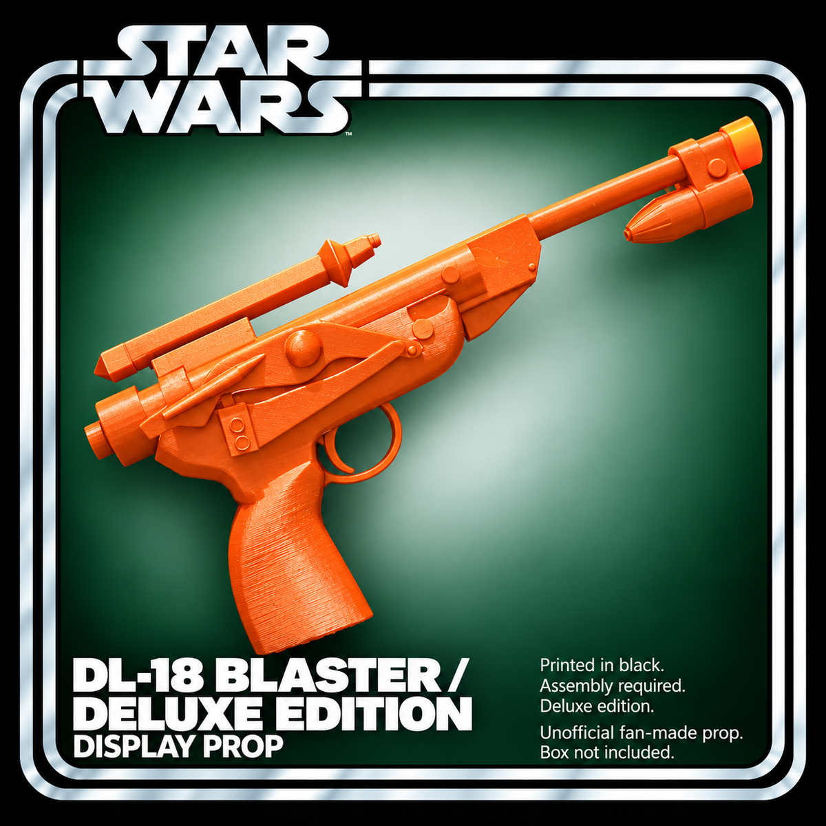 Star Wars DL-18 Deluxe Edition Black 3D Printed Toy Cosplay Blaster Kit