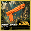 Tomb Raider Lara Croft USP Match Silver 3D Printed Cosplay Pistol Prop Kit