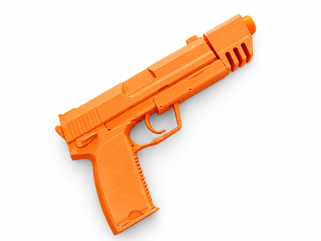 Tomb Raider Lara Croft USP Match Silver 3D Printed Cosplay Pistol Prop Kit