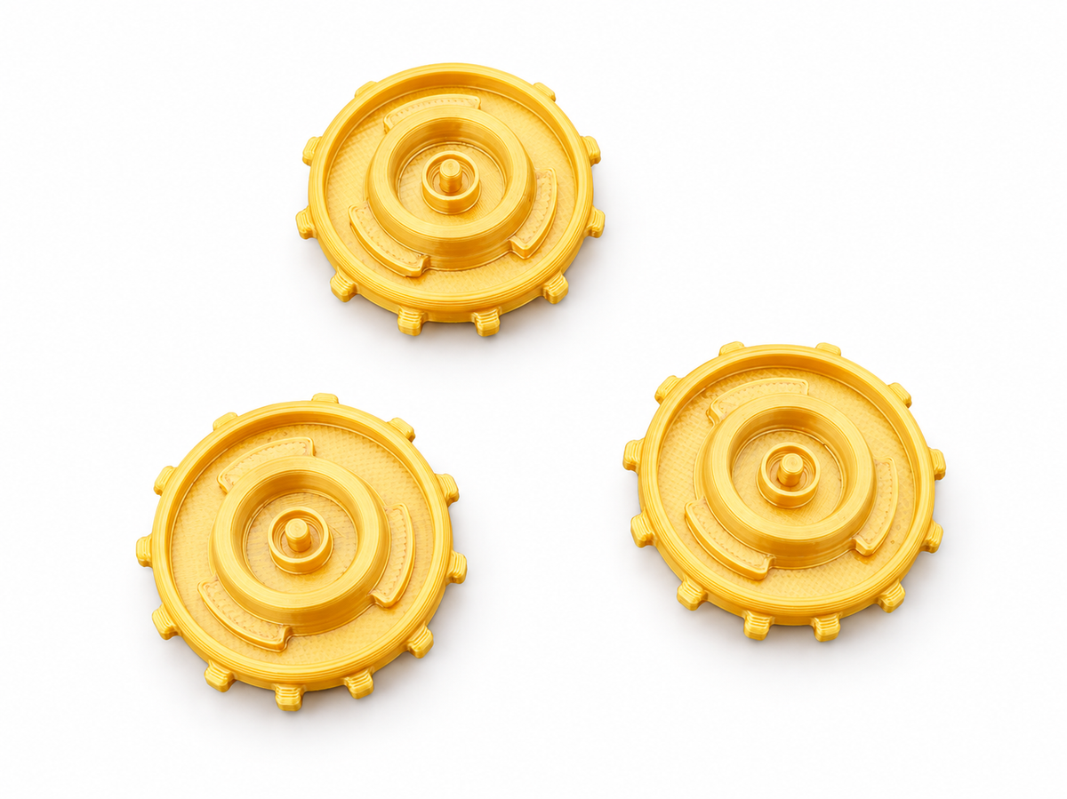 The Matrix Neo Head Plugs Set of 3 Gold 40mm 3D Printed Cosplay Props