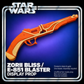 Star Wars Zorii Bliss E-851 Black Gold 3D Printed Toy Cosplay Blaster Kit