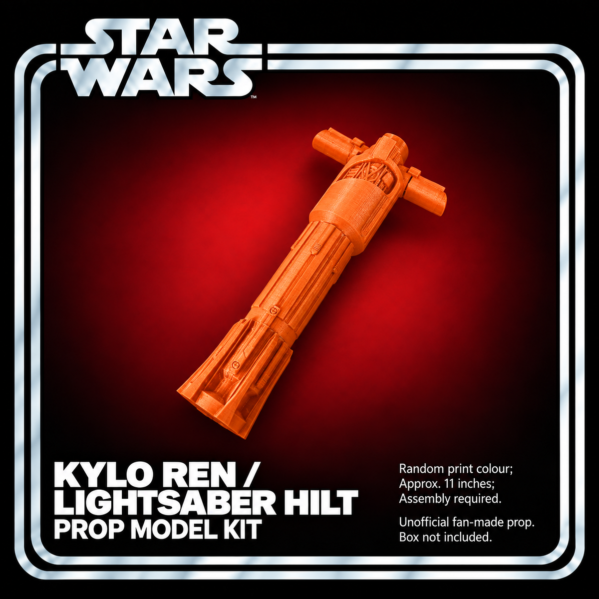 Star Wars Kylo Ren Lightsaber Hilt 11in Random Colour 3D Printed Prop Kit
