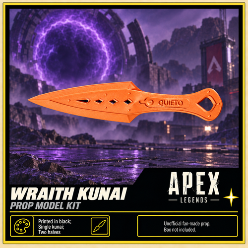 Apex Legends Wraith Kunai Single Black 3D Printed Cosplay Prop Kit