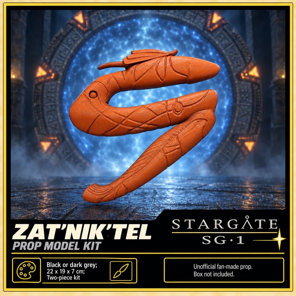Stargate SG1 Zat ZAT'NIK'TEL 22cm 3D Printed Cosplay Blaster Prop Kit