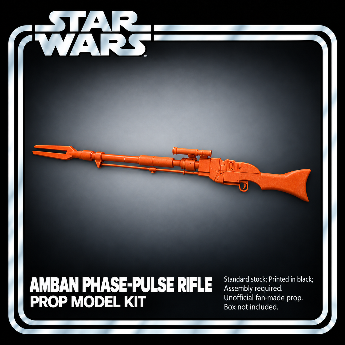 Star Wars Mandalorian Amban Rifle Standard Stock 3D Printed Cosplay Kit