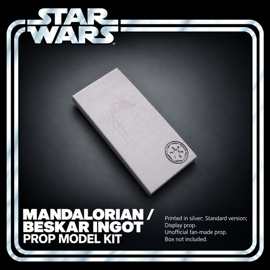 Star Wars Mandalorian Beskar Ingot Standard Silver 3D Printed Prop