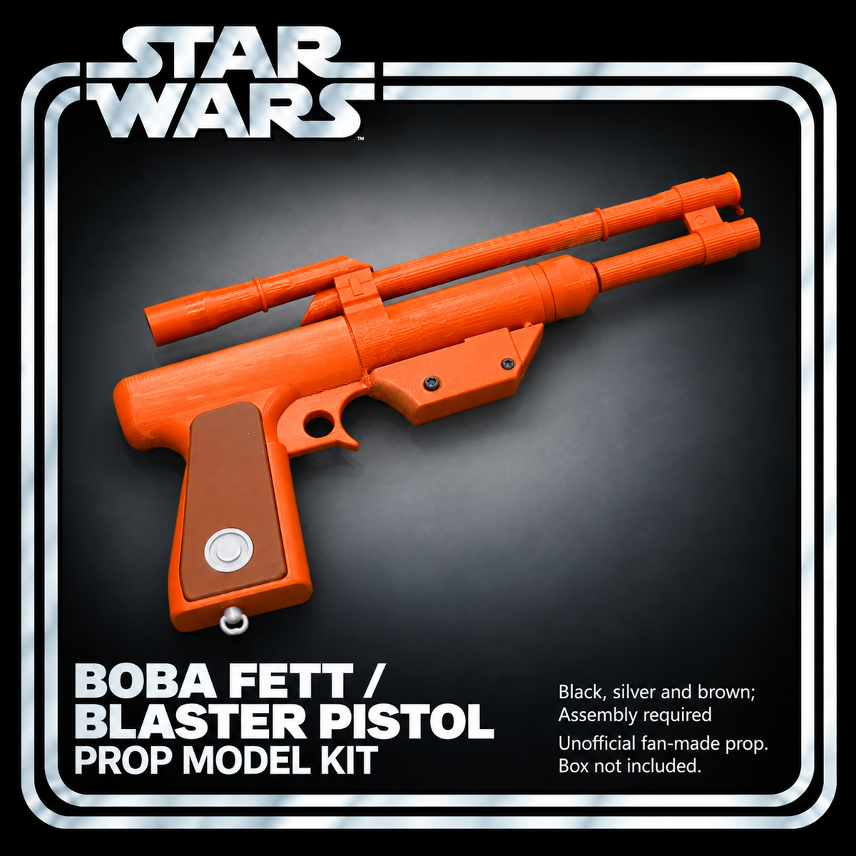 Star Wars Boba Fett Mandalorian Blaster Pistol 3D Printed Cosplay Kit