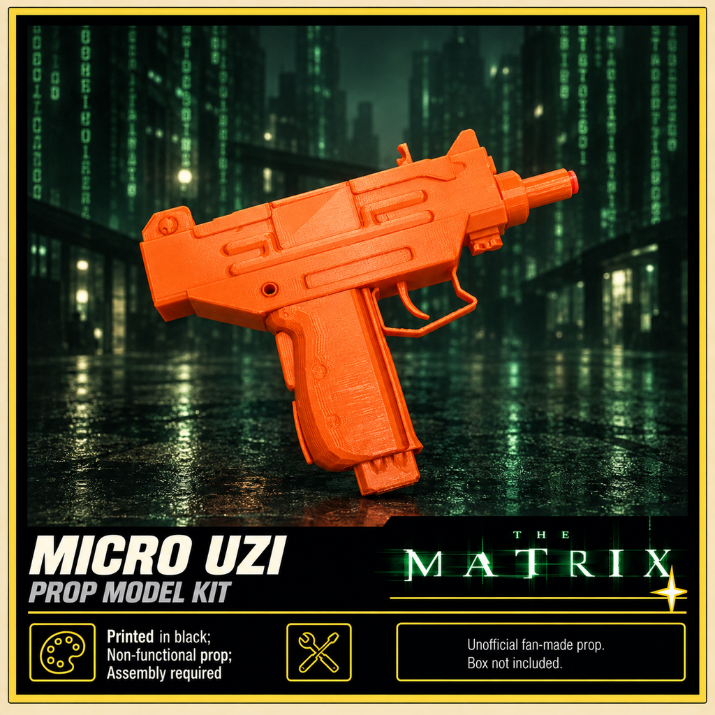 Micro Uzi 3D Printed Non-Functional Movie Cosplay Pistol Prop Kit