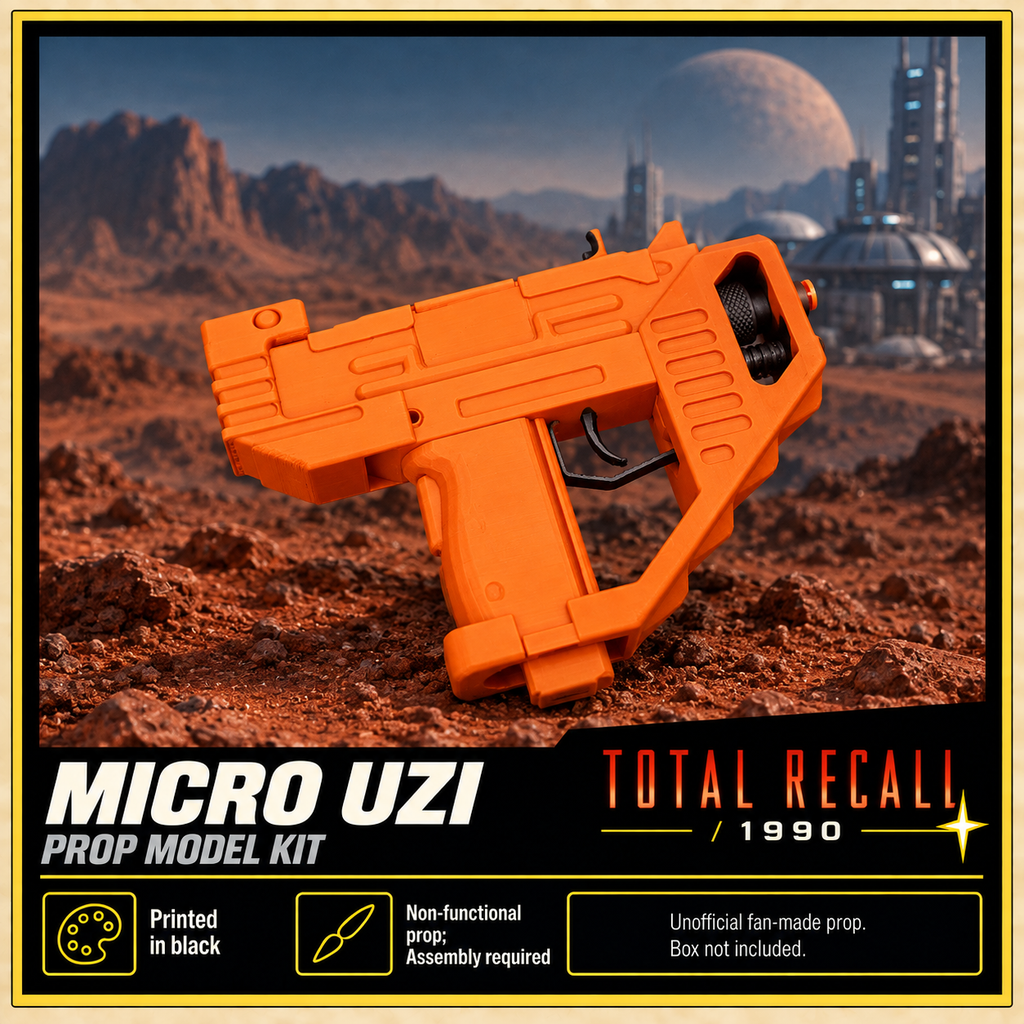 Total Recall 1990 Micro Uzi 3D Printed Non-Functional Cosplay Prop Kit