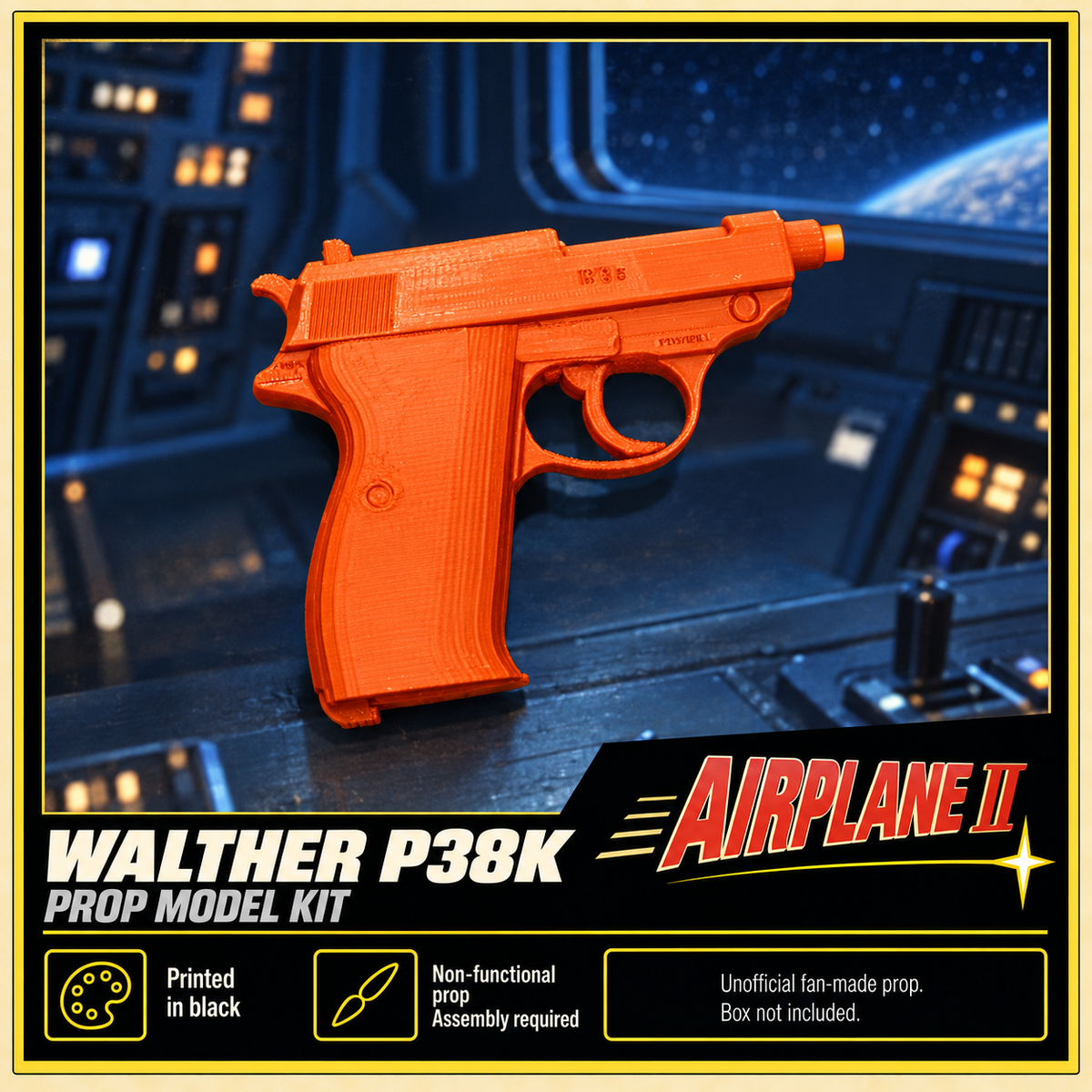 Walther P38K 3D Printed Non-Functional Movie Cosplay Pistol Prop Kit