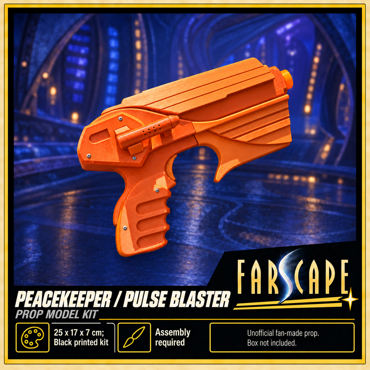 Farscape Peacekeeper Pulse Blaster 25cm 3D Printed Cosplay Prop Kit