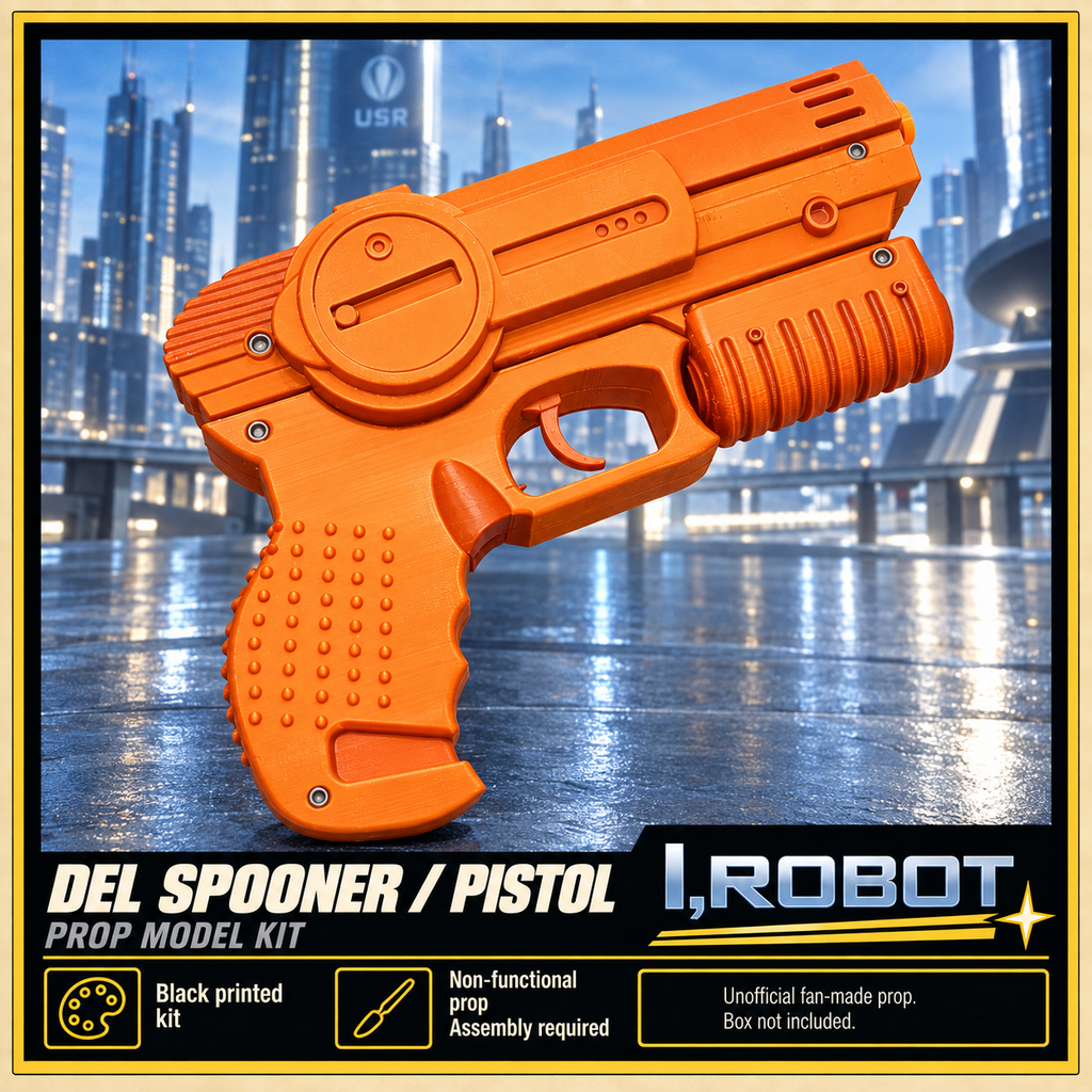 I Robot Del Spooner Pistol 3D Printed Non-Functional Cosplay Prop Kit