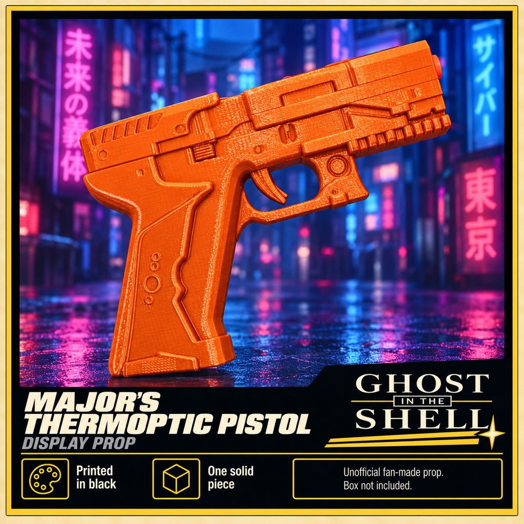 Ghost in the Shell Major Thermoptic Black 3D Printed Cosplay Pistol Prop