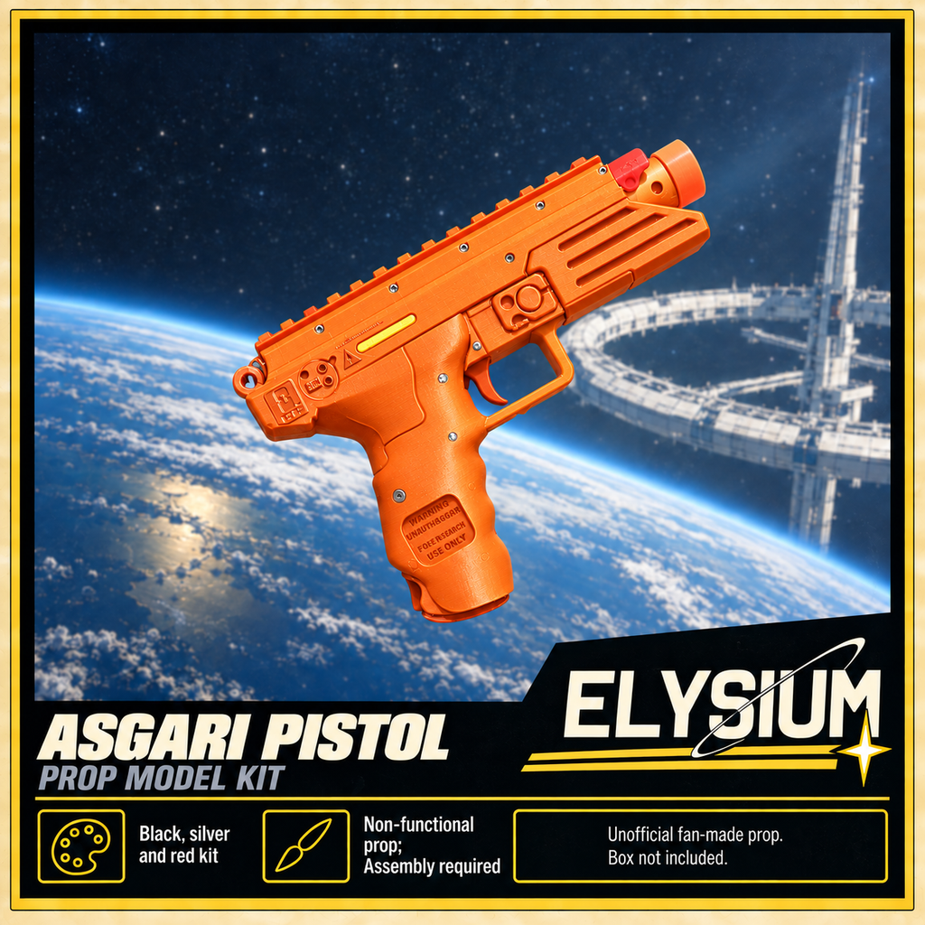 Elysium Asgari Pistol 3D Printed Non-Functional Cosplay Prop Kit