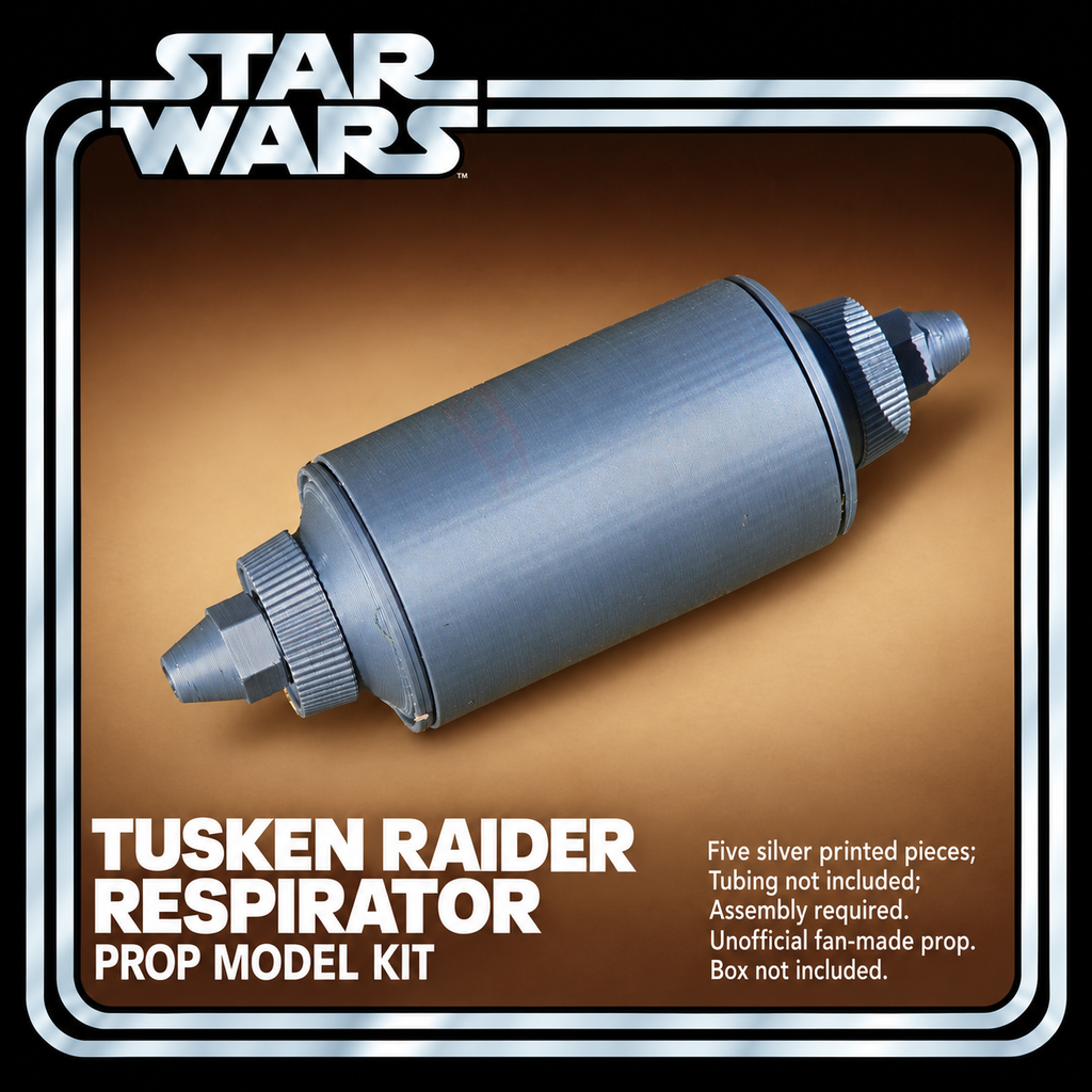 Star Wars Tusken Raider Respirator 5 Piece Silver 3D Printed Prop Kit
