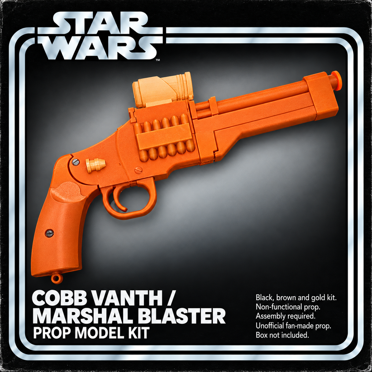Star Wars Cobb Vanth Marshal Blaster 3D Printed Cosplay Pistol Prop Kit
