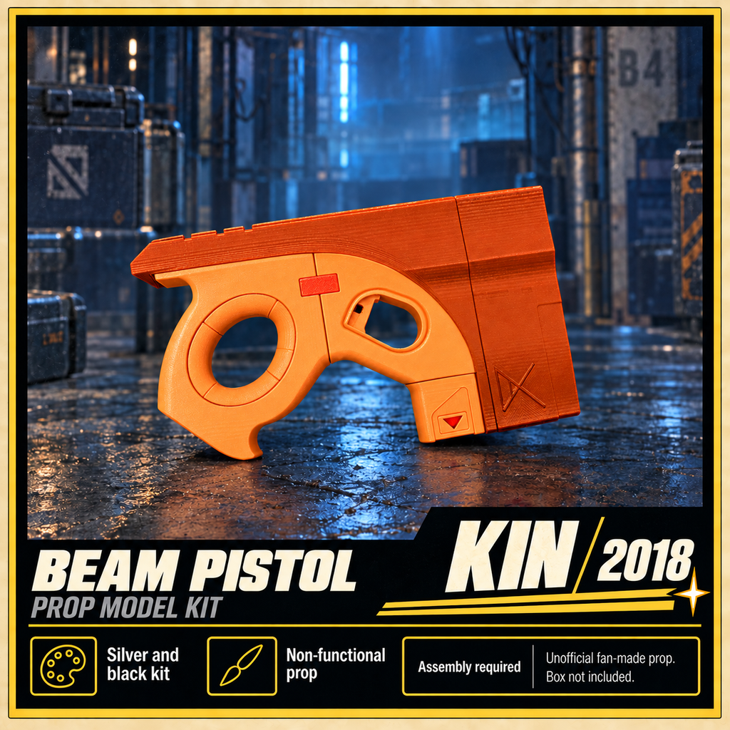 KIN 2018 Beam Pistol Silver Black 3D Printed Cosplay Blaster Prop Kit