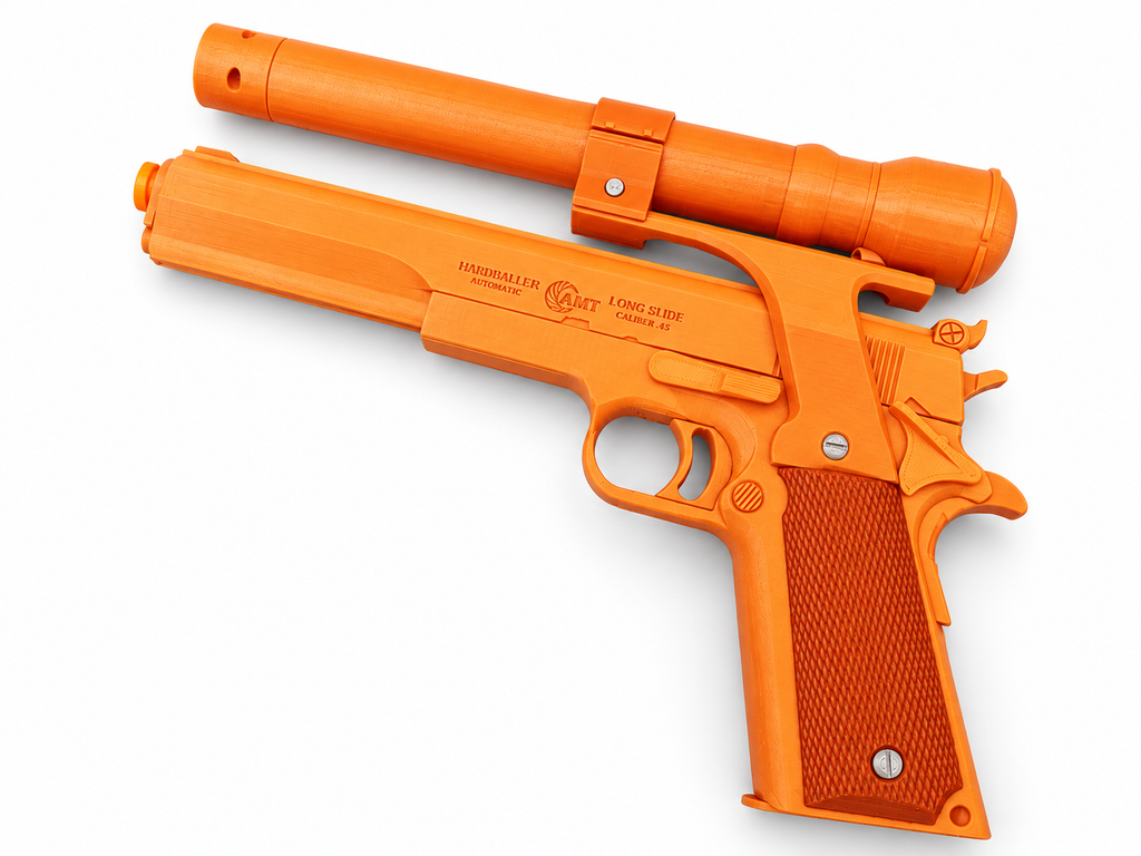 Terminator AMT Hardballer 45 Longslide 3D Printed Cosplay Pistol Prop Kit