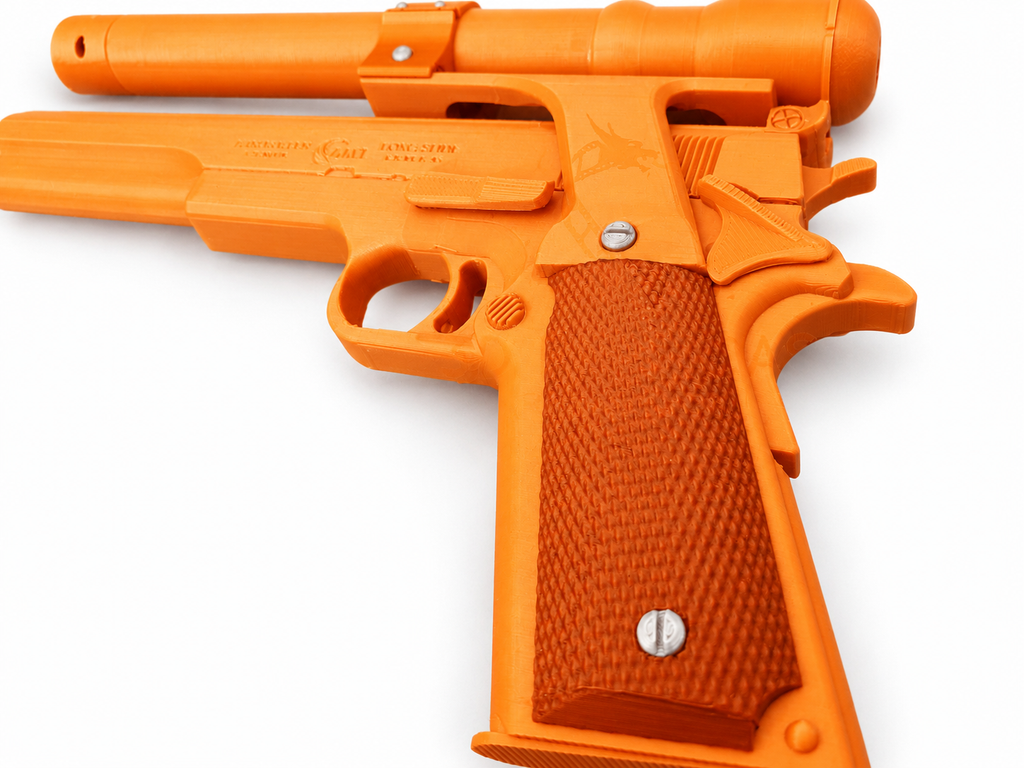 Terminator AMT Hardballer 45 Longslide 3D Printed Cosplay Pistol Prop Kit