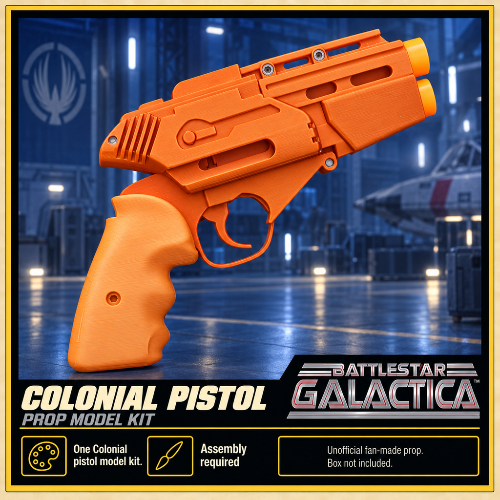 Battlestar Galactica Colonial Pistol 3D Printed Cosplay Prop Model Kit