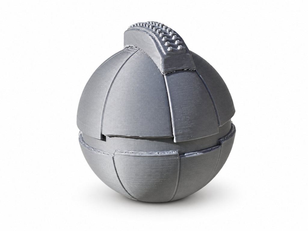 Star Wars Thermal Detonator Silver 3D Printed Inert Cosplay Prop Kit