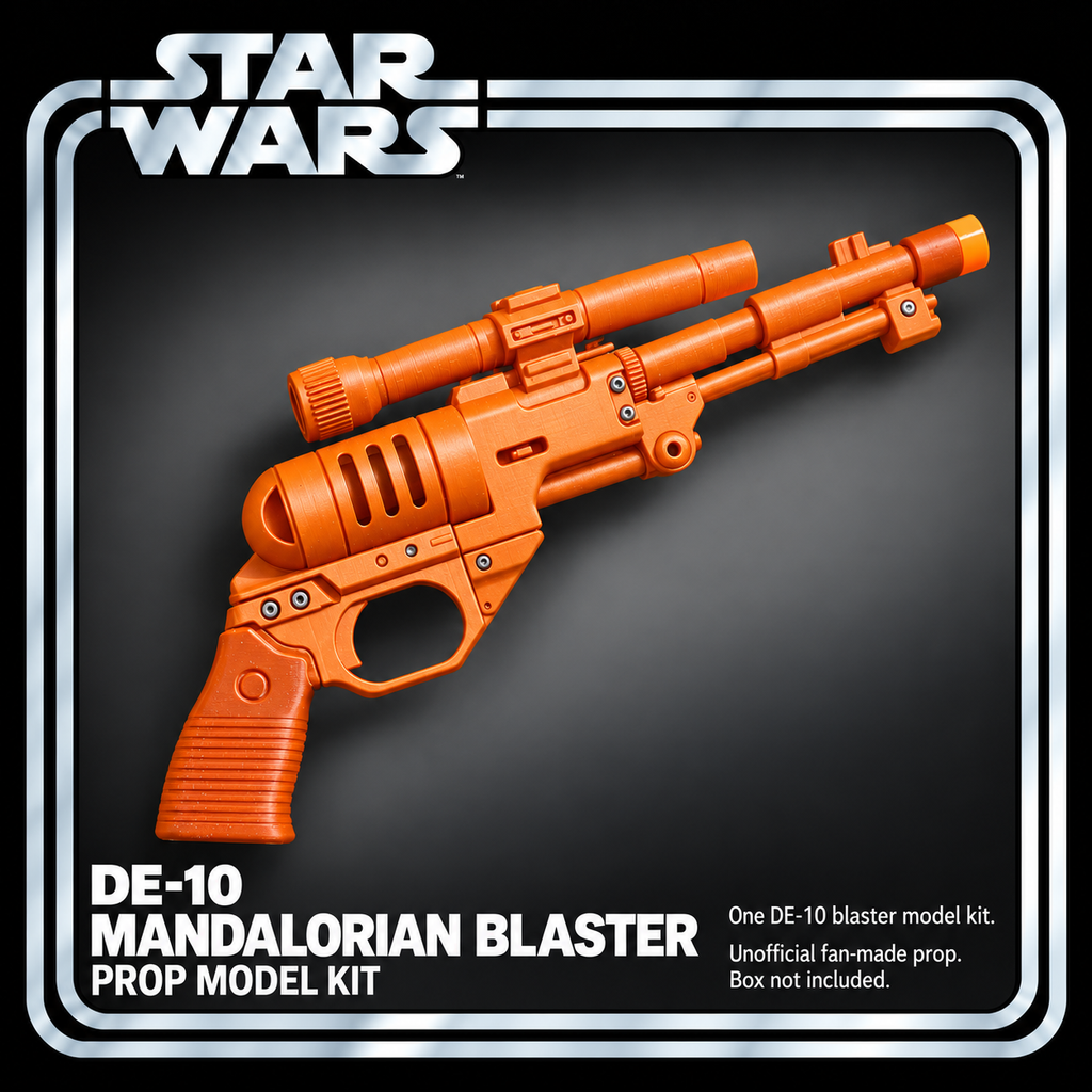 Star Wars DE-10 Mandalorian 3D Printed Cosplay Blaster Pistol Prop Kit