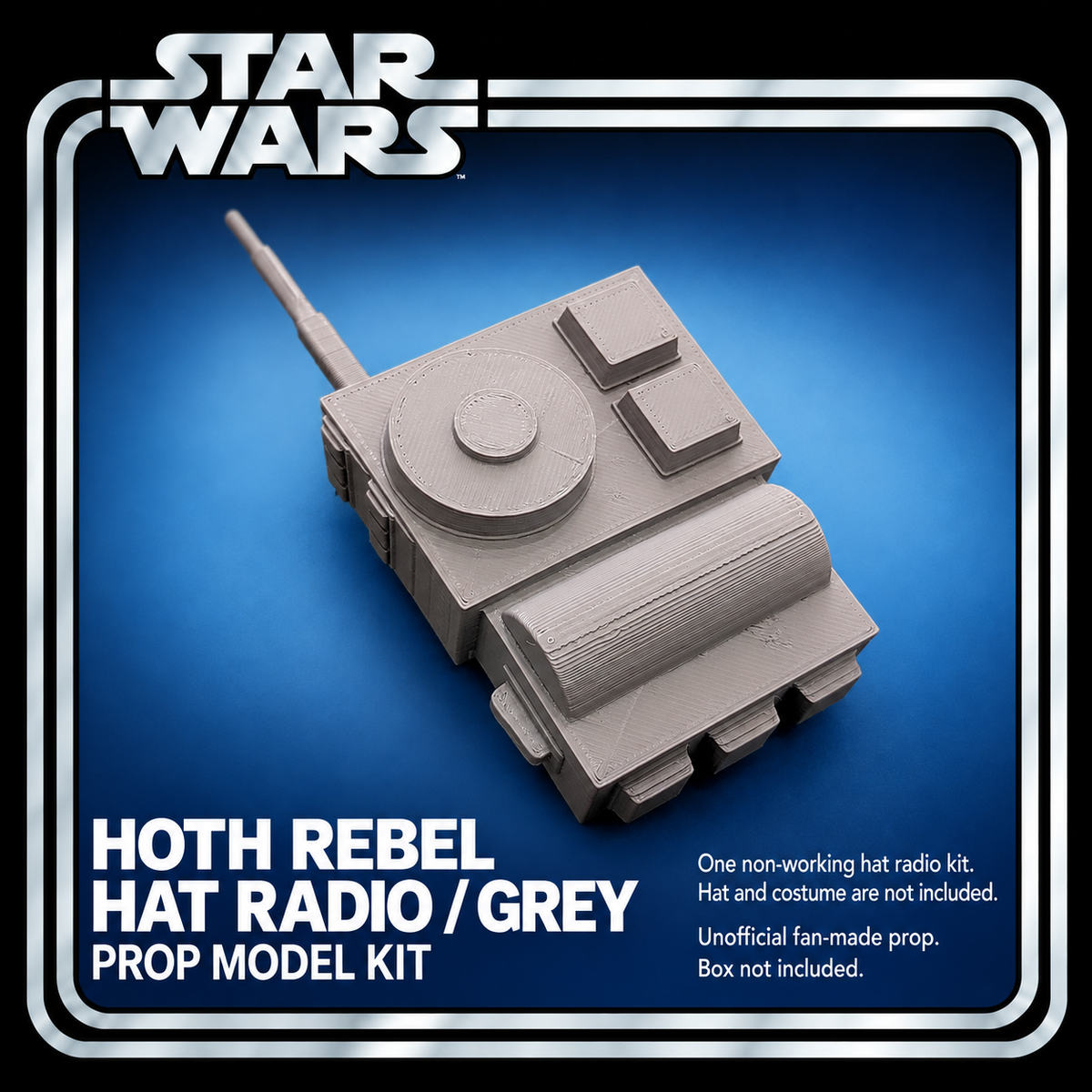 Star Wars Hoth Rebel Hat Radio Grey 3D Printed Cosplay Prop Kit