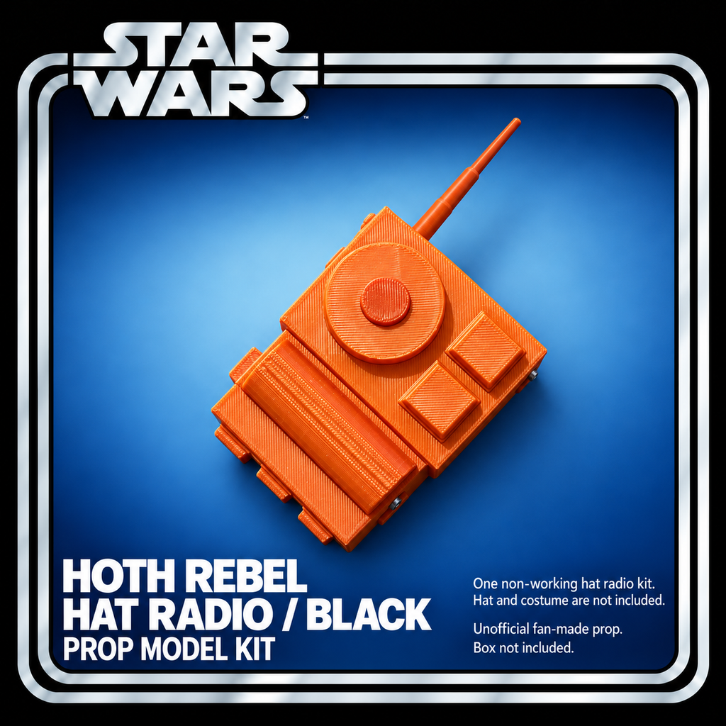 Star Wars Hoth Rebel Hat Radio Black 3D Printed Cosplay Prop Kit