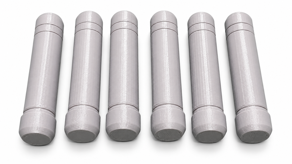 Star Wars Mandalorian Belt Cartridges Set of 6 Silver 3D Printed Props