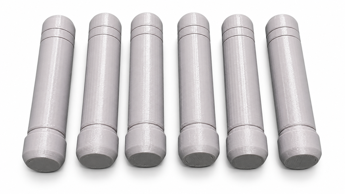 Star Wars Mandalorian Belt Cartridges Set of 6 Silver 3D Printed Props