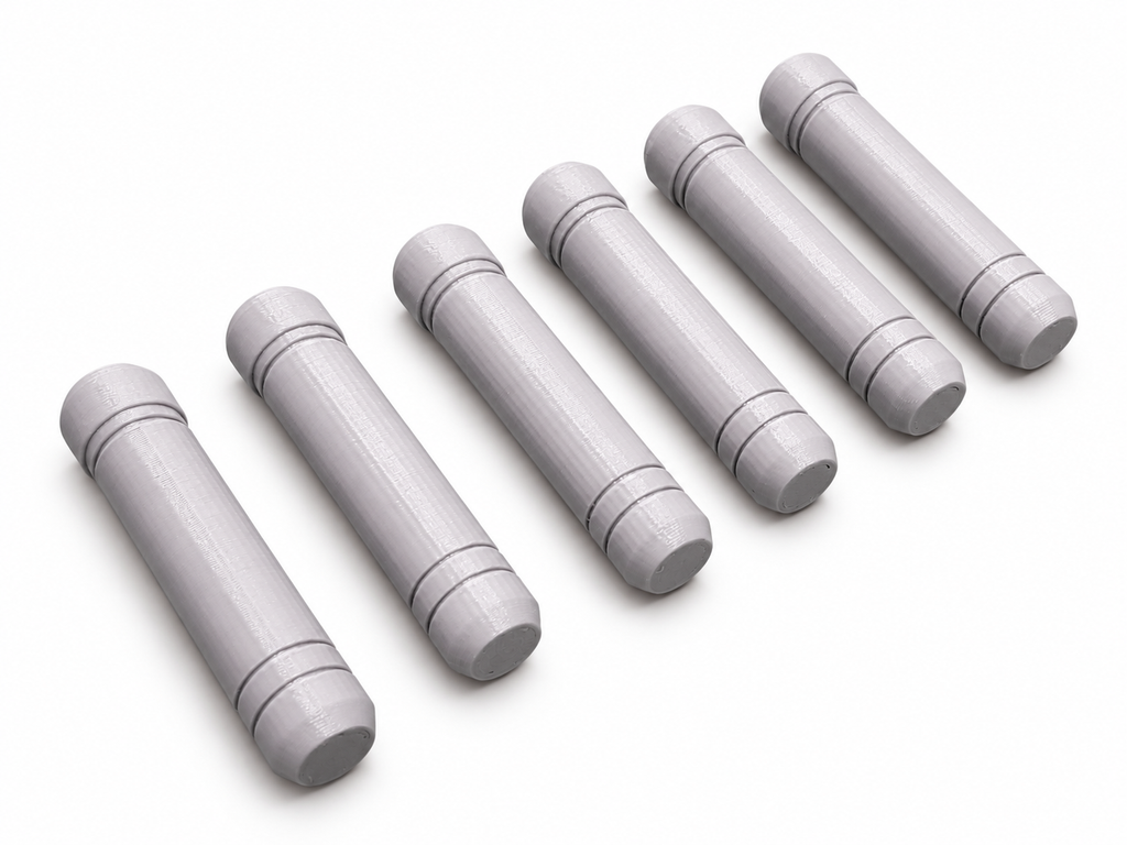 Star Wars Mandalorian Belt Cartridges Set of 6 Silver 3D Printed Props