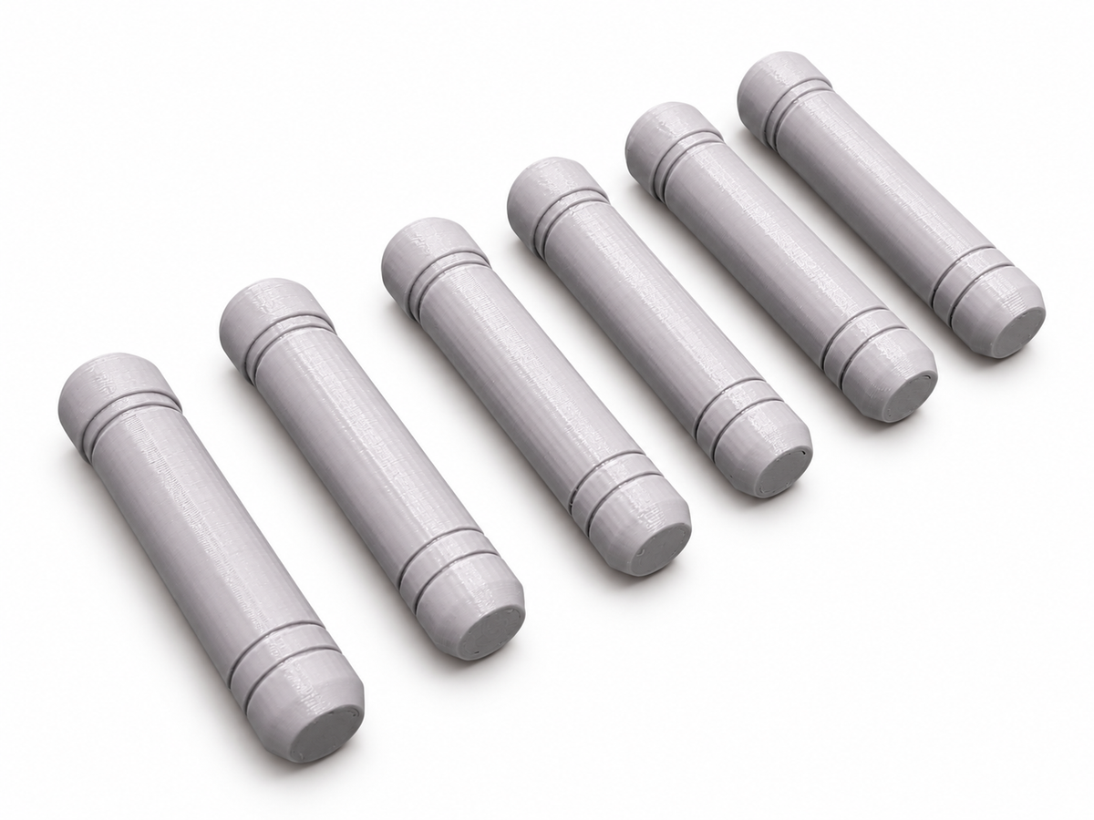 Star Wars Mandalorian Belt Cartridges Set of 6 Silver 3D Printed Props