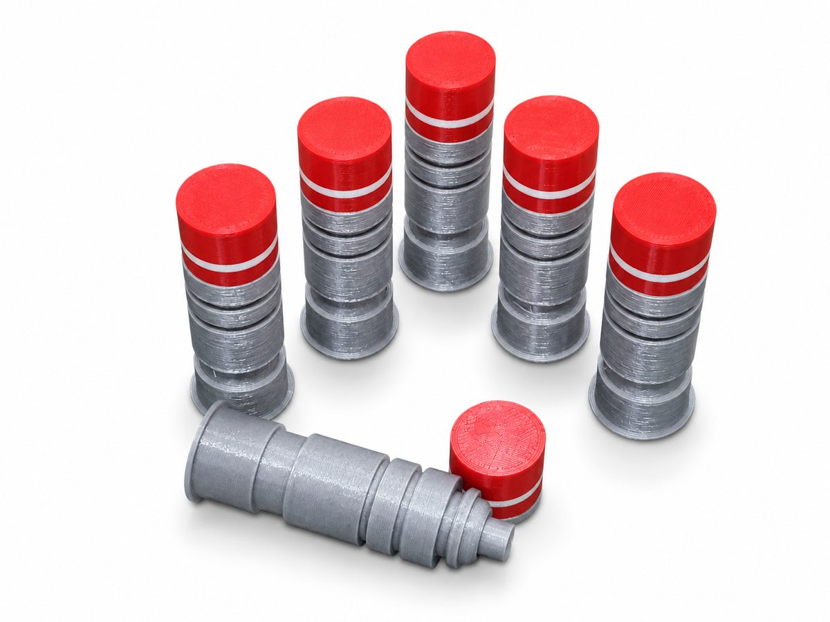 Aliens M40 Grenades Set of 6 Red Caps 3D Printed Inert Cosplay Prop Kit