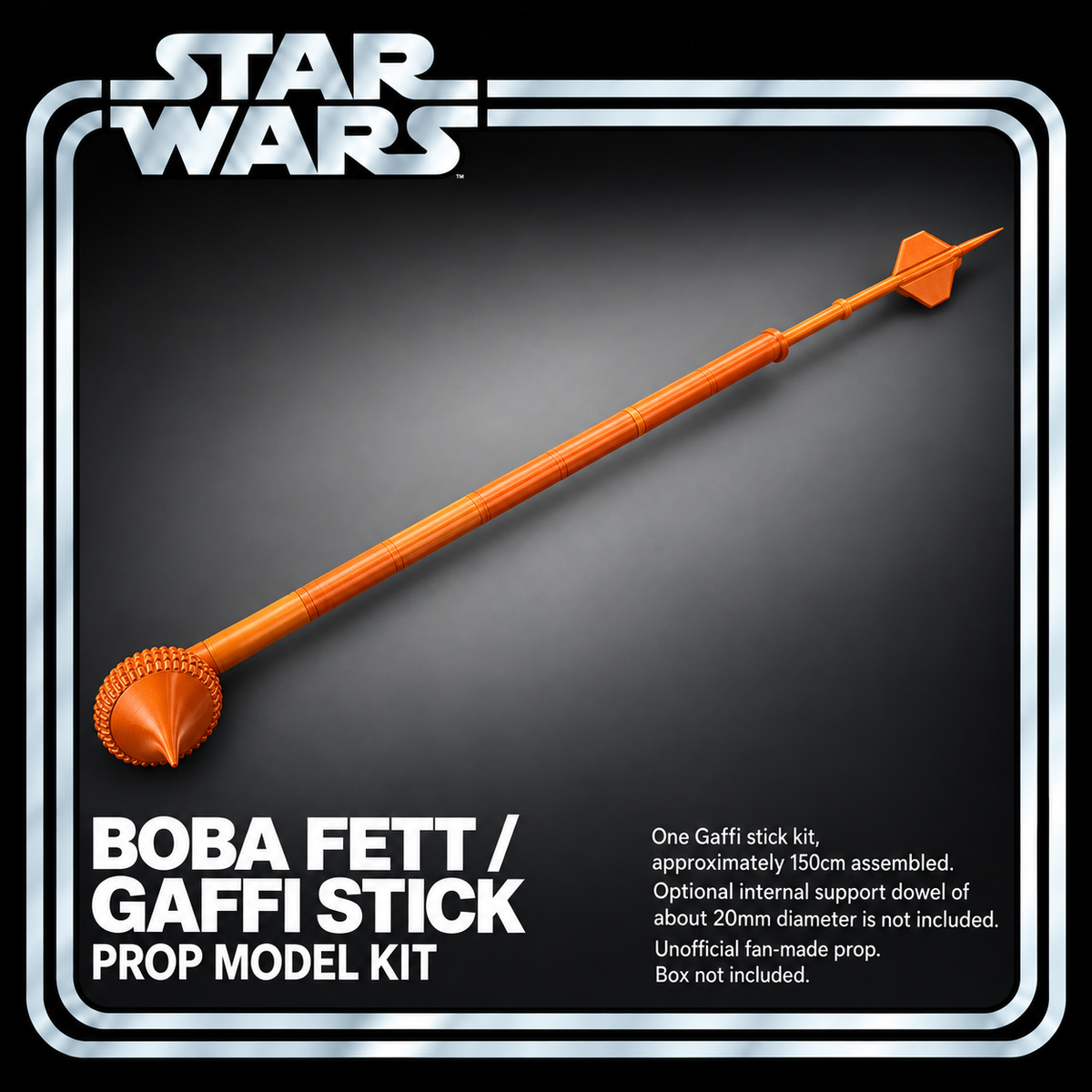 Star Wars Boba Fett Gaffi Stick 150cm 3D Printed Cosplay Staff Prop Kit