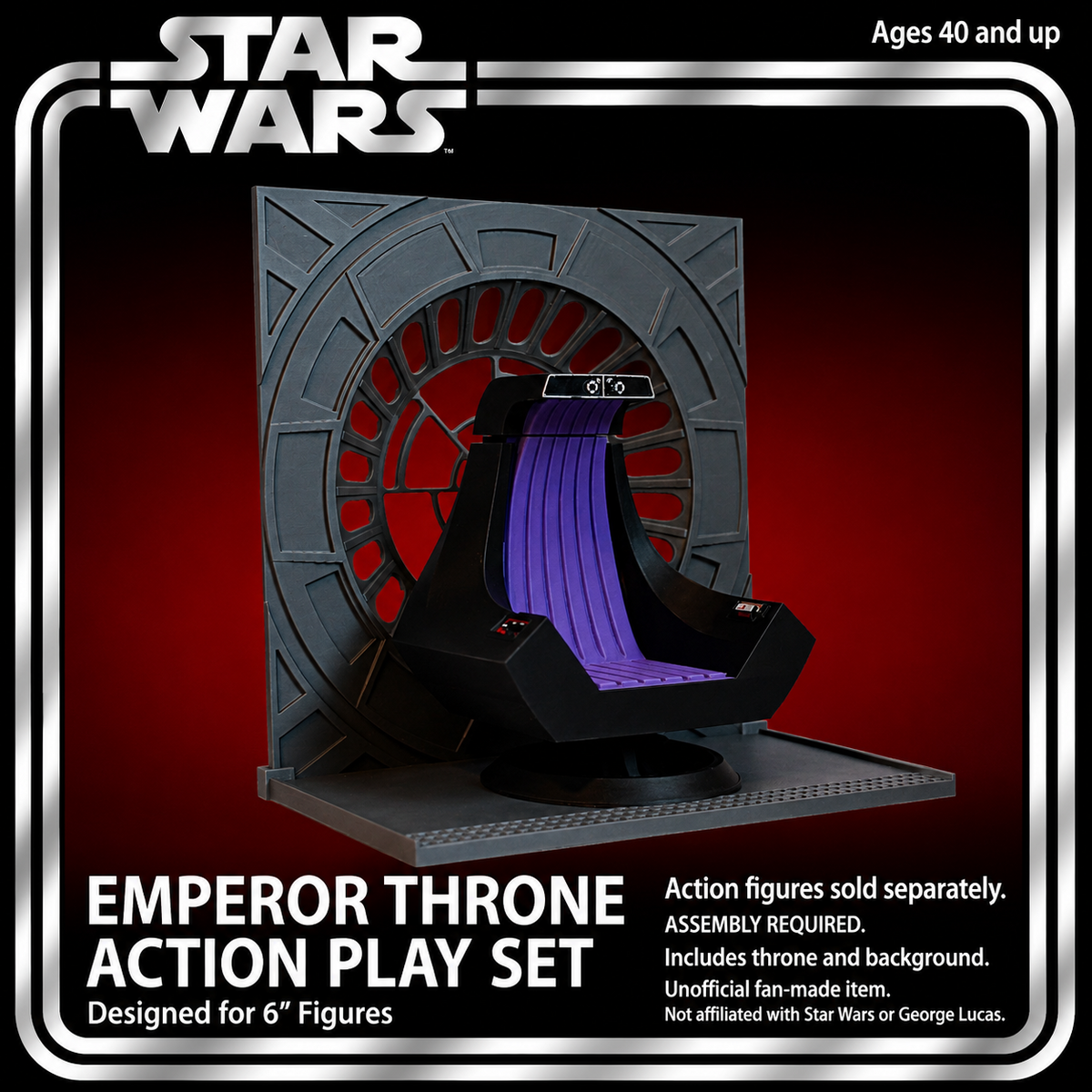 Star Wars Emperor Palpatine Throne and Backdrop Diorama 1:12 - main view