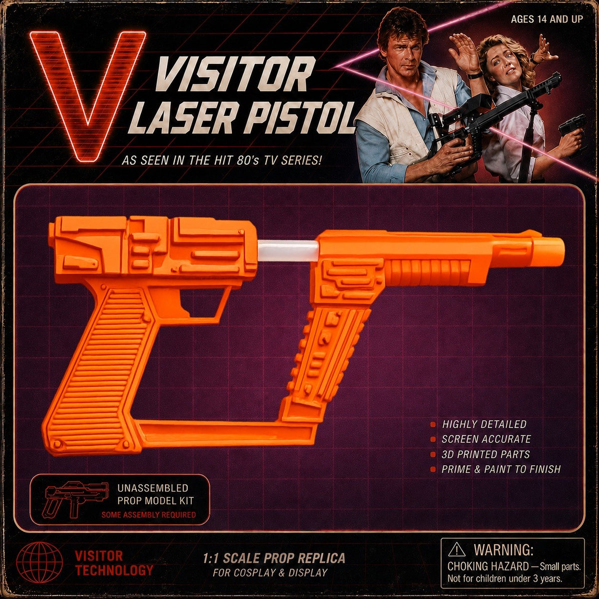V Visitors Shock Blaster Pistol 1:1 Cosplay Prop Kit - main view