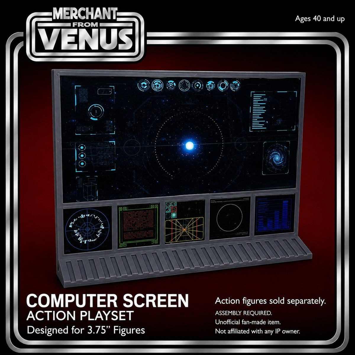 Star Wars Vintage Computer Display Backdrop Palitoy Kenner - main view