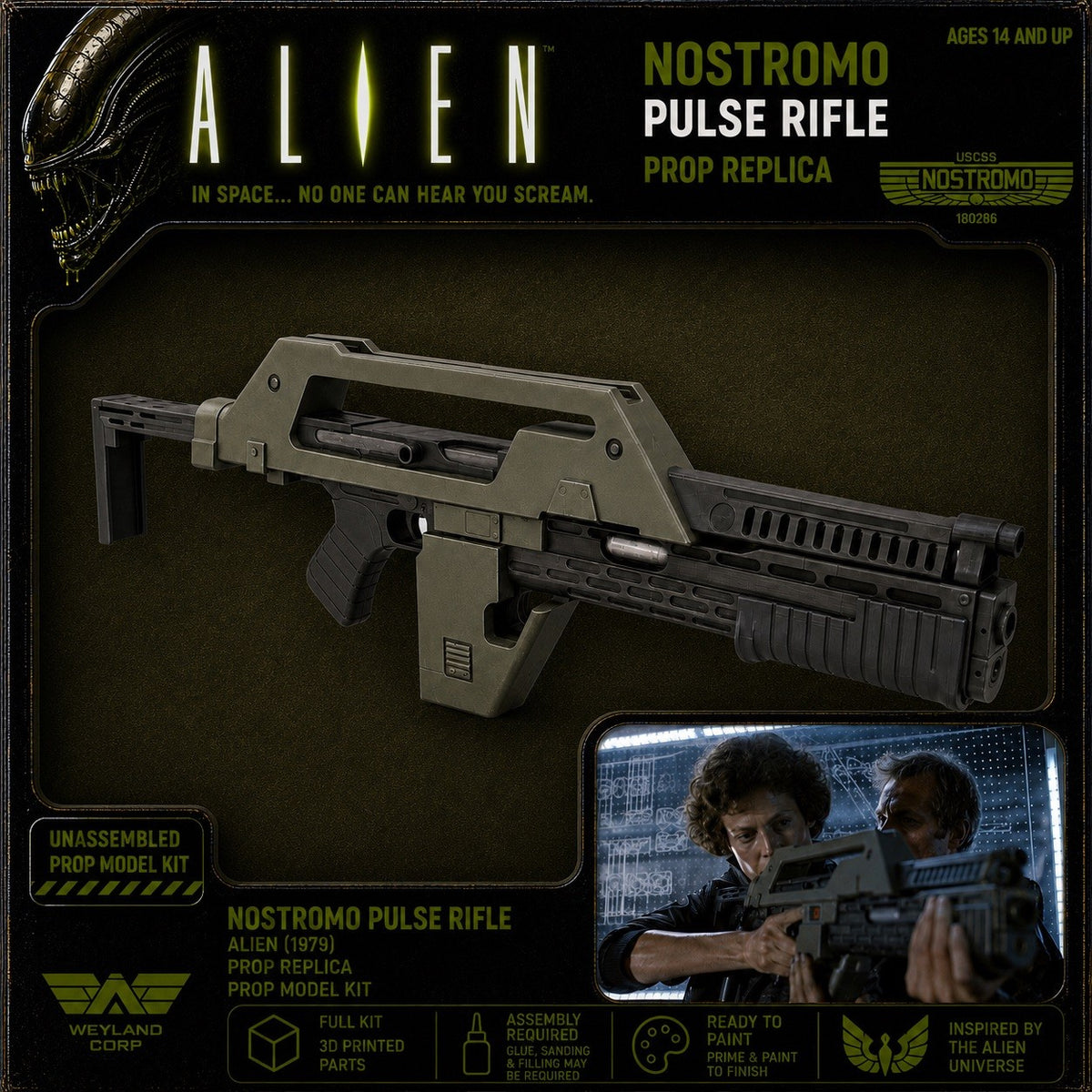 Aliens M41A Pulse Rifle 1:1 Uncoloured Cosplay Prop Model Kit - main view